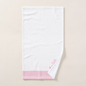 Serviettes roses et Ancre nautique (Serviette à main)