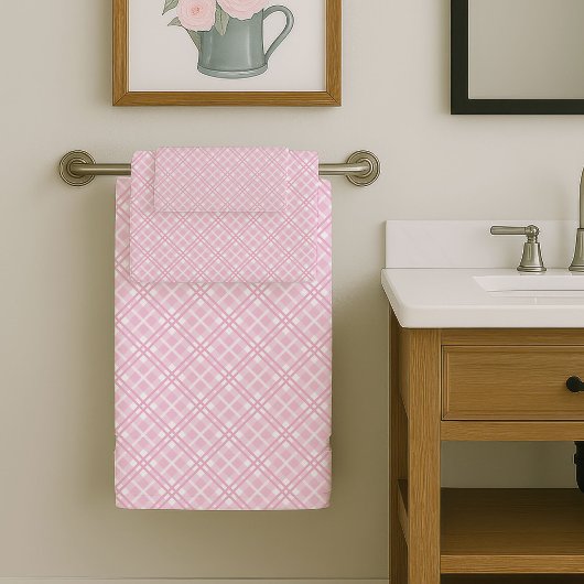 Serviettes roses minimalistes, accent moderne de s