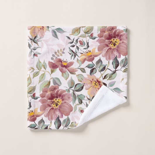 Serviettes Roses roses (Gant de toilette)