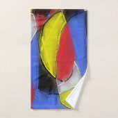 Serviettes rouges, jaunes, noires et bleues (Serviette à main)