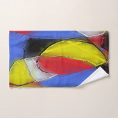 Serviettes rouges, jaunes, noires et bleues (Serviette à main)