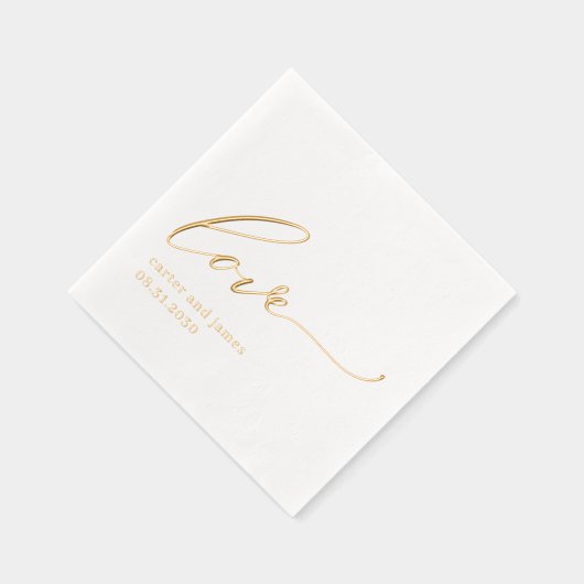 Serviettes simples Mariage empilé à huile d'amour (Droite)