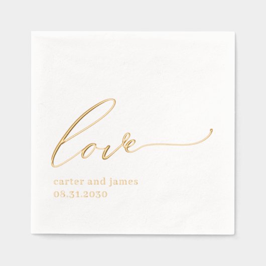 Serviettes simples Mariage empilé à huile d'amour (Recto)