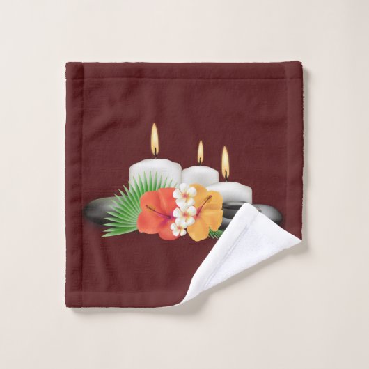 Serviettes spas Fleurs et bougies Spa à thème (Gant de toilette)