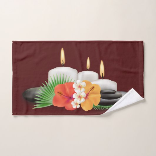 Serviettes spas Fleurs et bougies Spa à thème (Serviette à main)