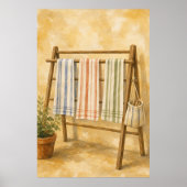 Serviettes sur le Porte-Serviettes Affiche Aquarel (Devant)