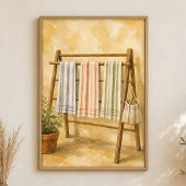 Serviettes sur le Porte-Serviettes Affiche Aquarel