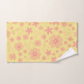 Serviettes vintages Jaune Orange Florale (Serviette à main)