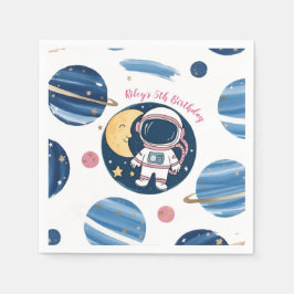 Servilleta De Papel Cumpleaños Astronauta PinkBlue Servet