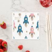 Servilleta De Papel Cumpleaños Cohetes Pink Blue Servet (Insitu)