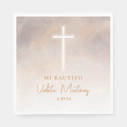 Servilletas Mi Bautizo Morada Spaanse servetten (Voorkant)