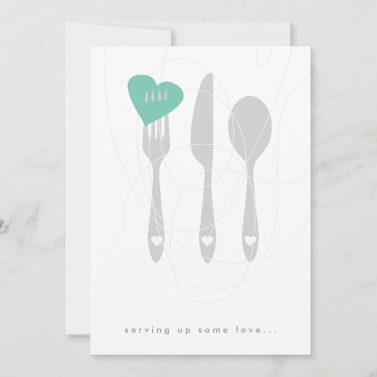 Serving Love Rehearsal Dinner Invitation Kaart (Voorkant)