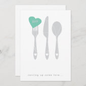 Serving Love Rehearsal Dinner Invitation Kaart (Voorkant / Achterkant)
