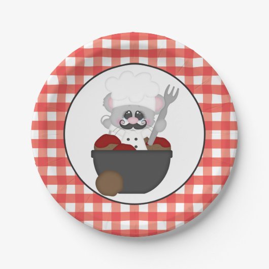 Serving Meatball Italiaans bord voor voedselrede (Voorkant)