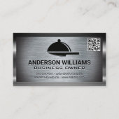 Serving Platter | Metaalgrens QR-code Visitekaartje (Voorkant)
