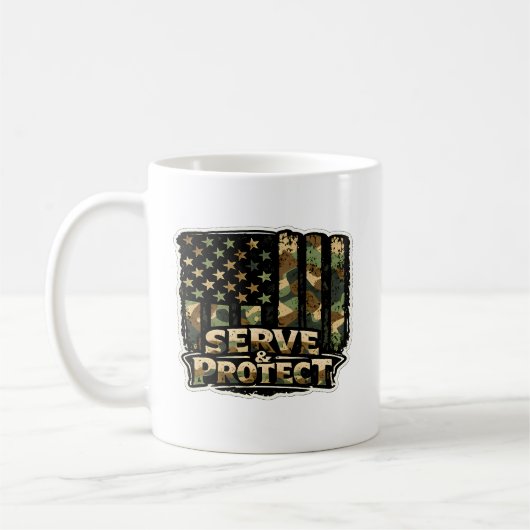 🇫🇷 Servir & Protéger – Mug à café patriotique ☕� (Gauche)