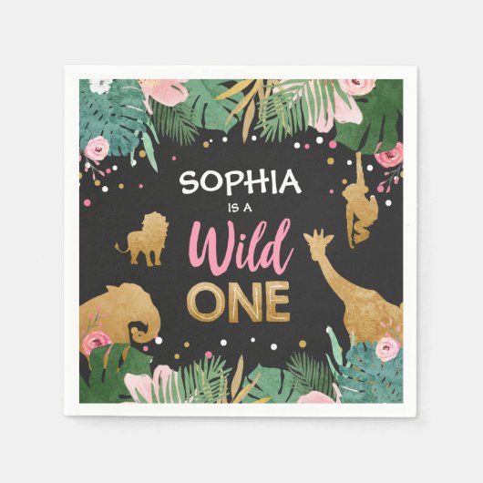 Servir une serviette en papier Wild Jungle Animaux (Devant)