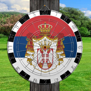 Servisch dartboard en Servische vlag/spelraad Dartbord