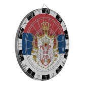 Servisch dartboard en Servische vlag/spelraad Dartbord (Voorkant Links)