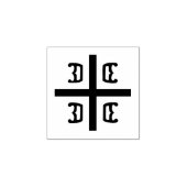 Servisch kruisje 	rubberstempel (Afrduk)