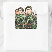 Servisch leger vierkante sticker (Tas)