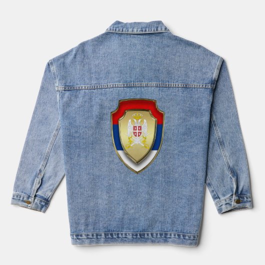 Servisch middeleeuws schild Servië wapen 2 Denim Jacket (Achterkant)