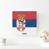 Servisch nationaal vlagpatriotticum vierkante klok (Huis)