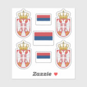 Servisch onderste wapen en vlag Sticker (Vel)