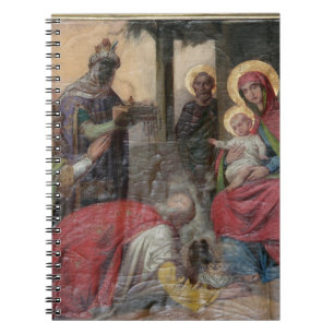Servisch-orthodoxe icoonschildering in de kerk van notitieboek
