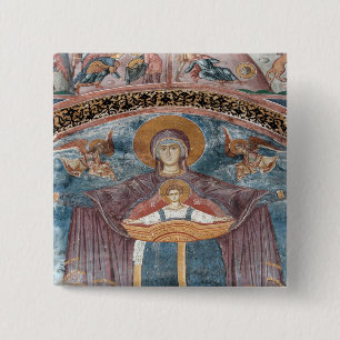 Servisch-orthodoxe Kerk, en een UNESCO-site, 2 Vierkante Button 5,1 Cm