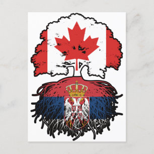 Servisch-Servisch Canadees Canada - vlag Briefkaart