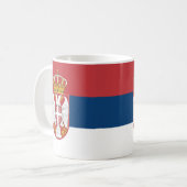 Servisch Vlag Keramische Koffie Mok (Voorkant links)