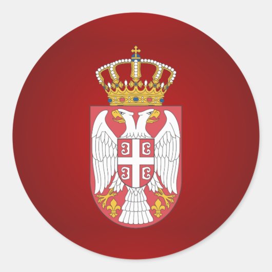 Servisch wapenschild ronde sticker (Voorkant)