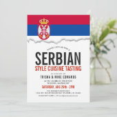 Servische keuken | Party Flag Witte Uitnodiging (Staand voorkant)