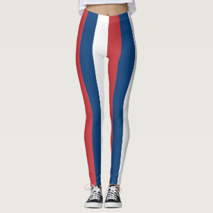 Servische nationale vlagkleuren verticale streep leggings