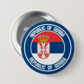 Servische Ronde Emblem Button 7,6 Cm (Voorkant /achterkant)