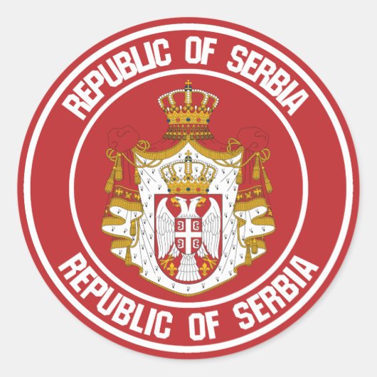 Servische Ronde Emblem Sticker (Voorkant)