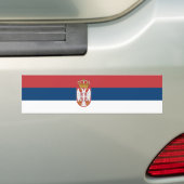 Servische vlag bumpersticker (Op auto)