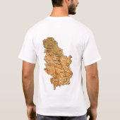 Servische vlag en kaart T-Shirt (Achterkant)