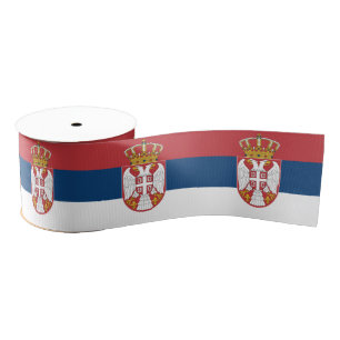 Servische vlag en Servië reizen, vakantie/sport Grosgrain Lint