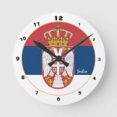 Servische vlag en Servische trendy Home / design Ronde Klok (Voorkant)