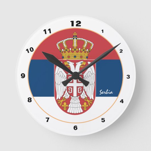 Servische vlag en Servische trendy Home / design Ronde Klok (Voorkant)