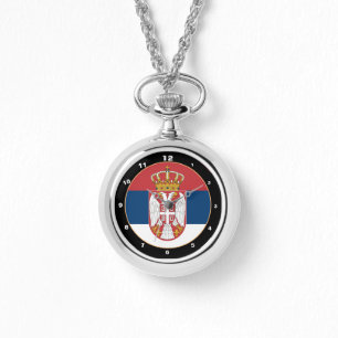 Servische vlag en Servische trendy mode /design Horloge