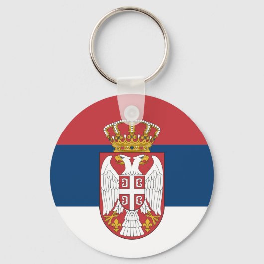 Servische vlag en Servische vakantie, reizen/sport Sleutelhanger (Voorkant)