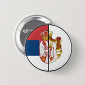 Servische vlag en wapenschild Patriottische Button (Voorkant /achterkant)