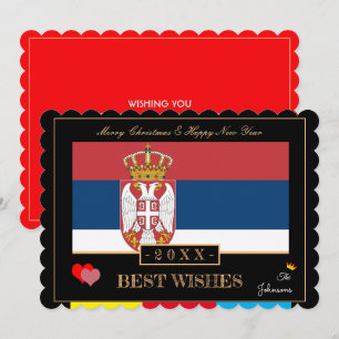 Servische vlag & gelukkig nieuwjaar/beste wensen S Feestdagenkaart