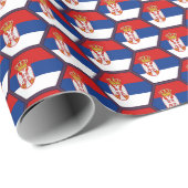 Servische vlag Honeycomb Wrapping Paper Cadeaupapier (Rol Hoek)