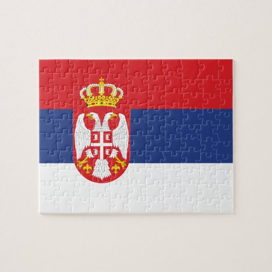 Servische vlag legpuzzel (Horizontaal)