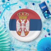 Servische vlag papieren bordje (Feest)