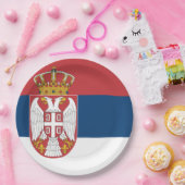 Servische vlag papieren bordje (Feest)